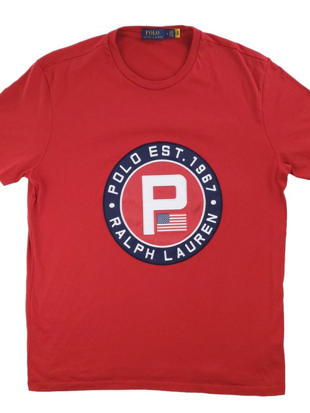 Polo Ralph Lauren "P" Patch T-Shirt American Flag Big Logo Men's Medium
